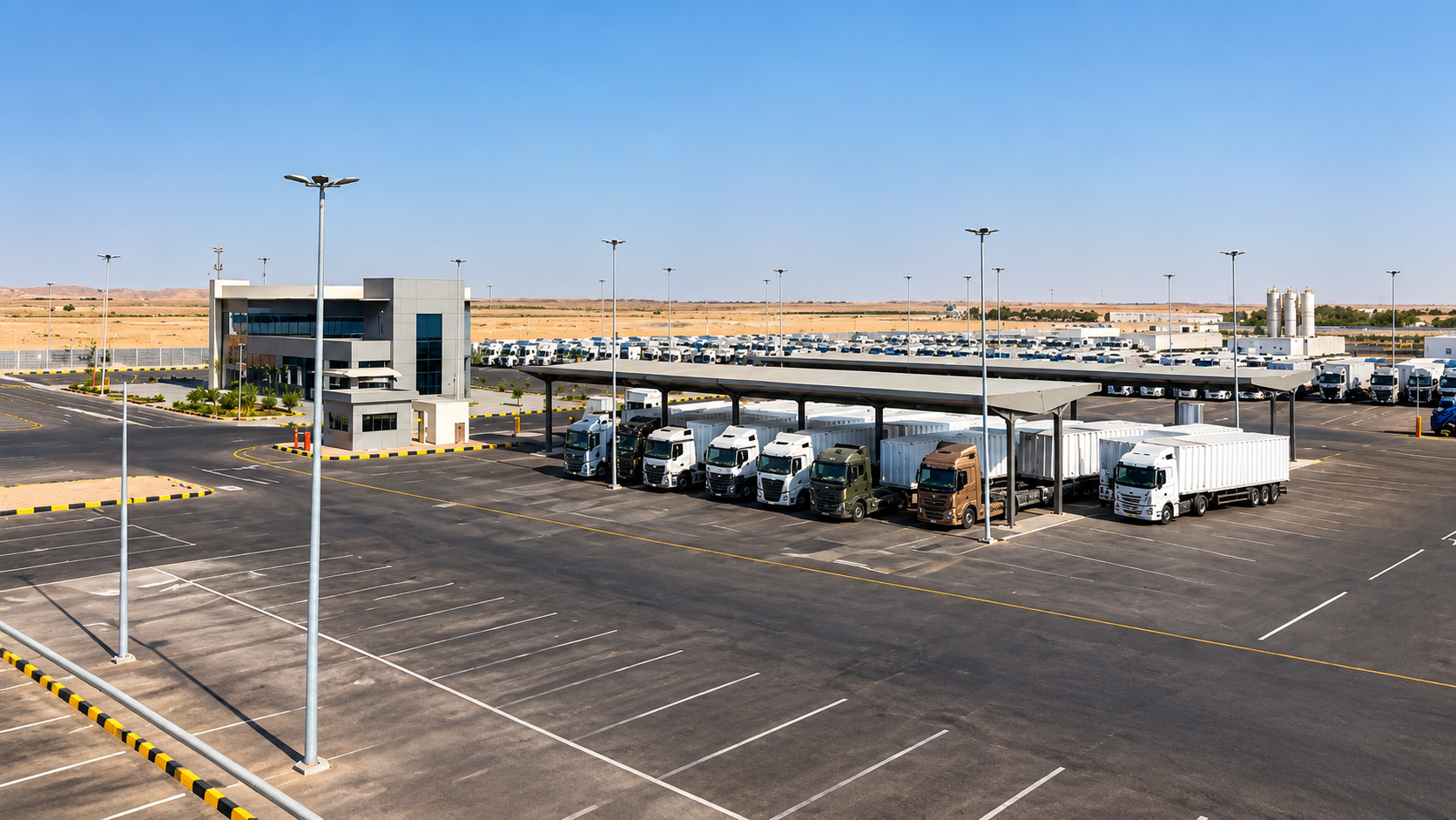 NDC Mega Truck Yard and logistics facility construction project in Rabigh Saudi Arabia